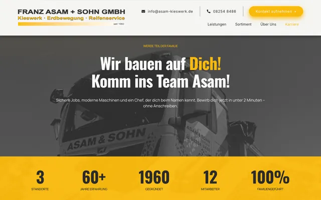 Karriereseite von Franz Asam & Sohn